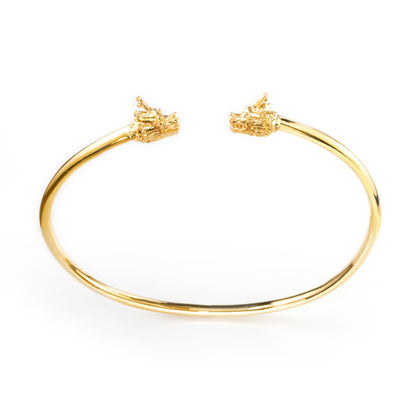 Dragon Double Head Cuff - gold