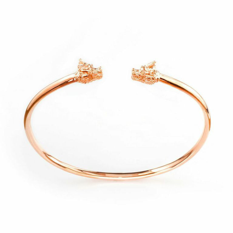 Dragon Double Head Cuff - rose gold