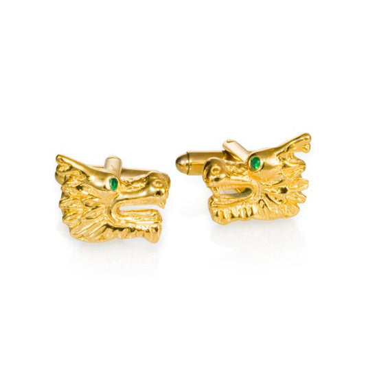 Cufflink - Dragon Cufflinks With Green Garnet