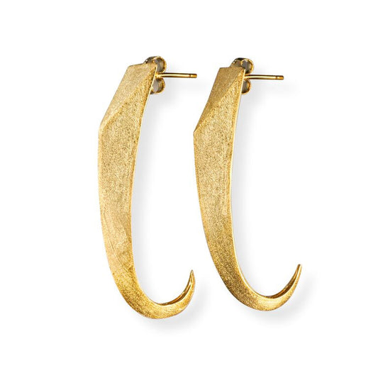 Mantra Large Dagger Drop Earrings with Swarovski Crystals - gold