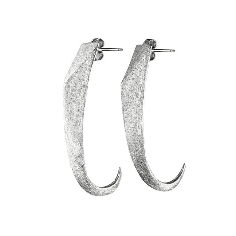 Mantra Large Dagger Drop Earrings with Swarovski Crystals - rhodium