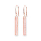 Mantra Long Rectagular Earring with rose quartz