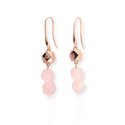 Earrings - Mantra Cube Drop Earrings With Natural Stones