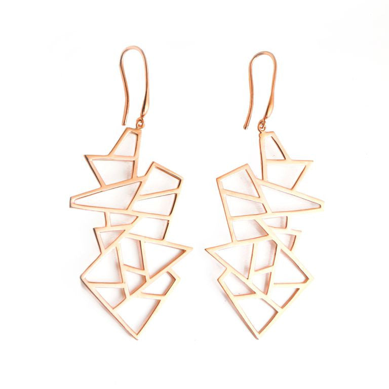 Lattice Multi Lattice Drop Earring - rose gold