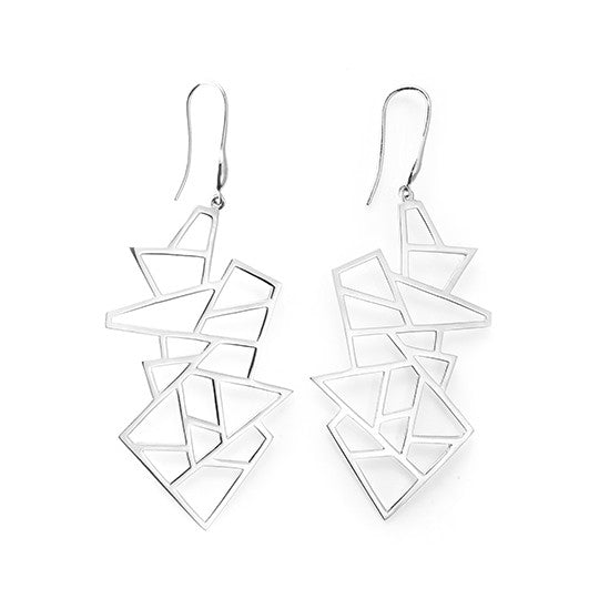 Lattice Multi Lattice Drop Earring - rhodium