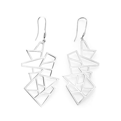 Lattice Multi Lattice Drop Earring - rhodium