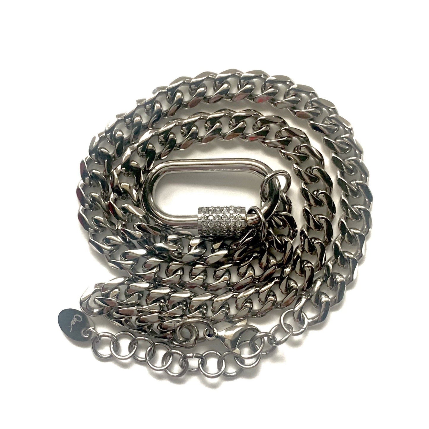 Necklace - Cuban Carabiner Steel Necklace | Cuban Chain Link Chains