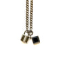 Necklace - Cuban Mini Lock With Black Agate |  Cuban Chain Link