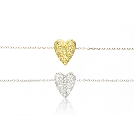 Necklace - Custom Love Floating Heart Necklace With Sapphires | Love Collection