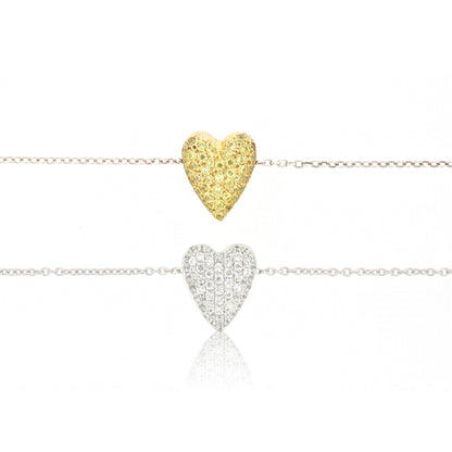 Necklace - Custom Love Floating Heart Necklace With Sapphires | Love Collection