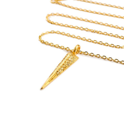 Mantra Dagger Pavee Pendant with Swarovski Crystals - gold