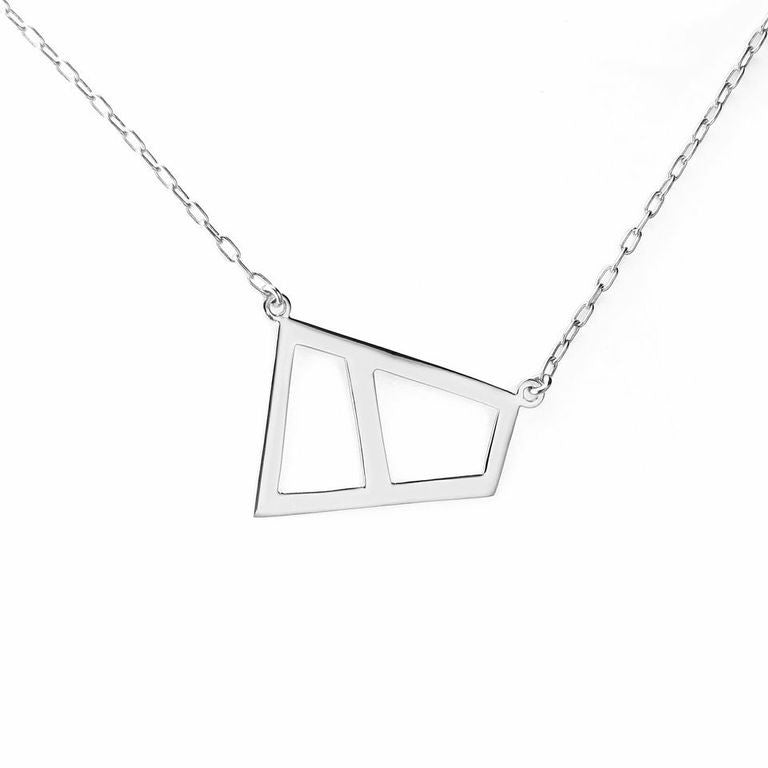 Lattice Double Necklace - rhodium