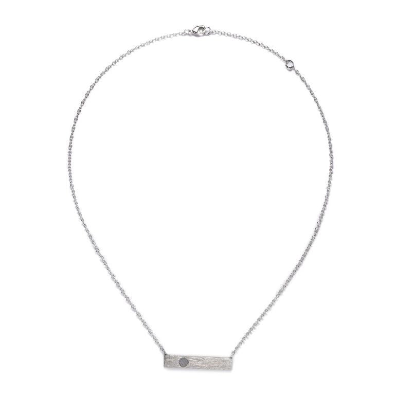 Mantra Horizontal with Single stone necklace - blue lace agate