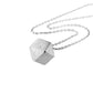 Mantra Cube Necklace Engraved - rhodium