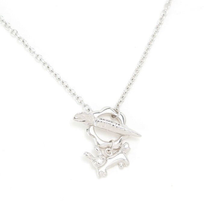 Mimi Too Animal Necklace Sterling Silver, Rhodium Plate - bunny