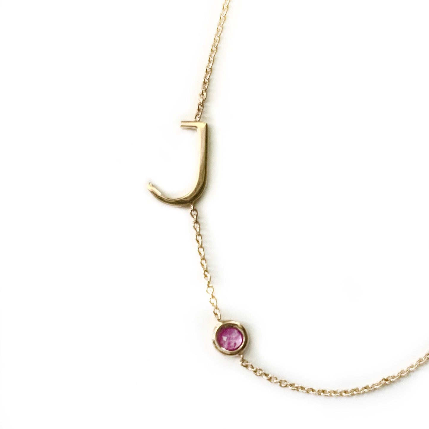 Necklace - Ms. Li Custom Initial Necklace With Birthstone | Custom Fine Pieces