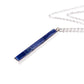 Mantra Rectangle Pendant Necklace with blue quartz