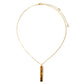Mantra Rectangle Pendant with tiger's eye Necklace