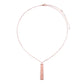 Mantra Rectangle Pendant with rose quartz Necklace