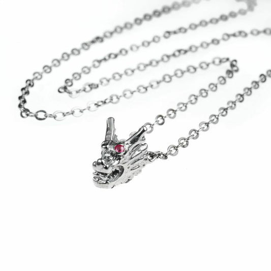 Dragon Single Head Necklace with red ruby