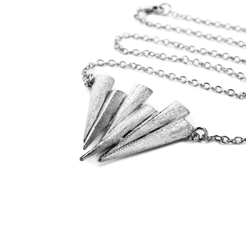 Mantra Six Dagger Necklace - rhodium