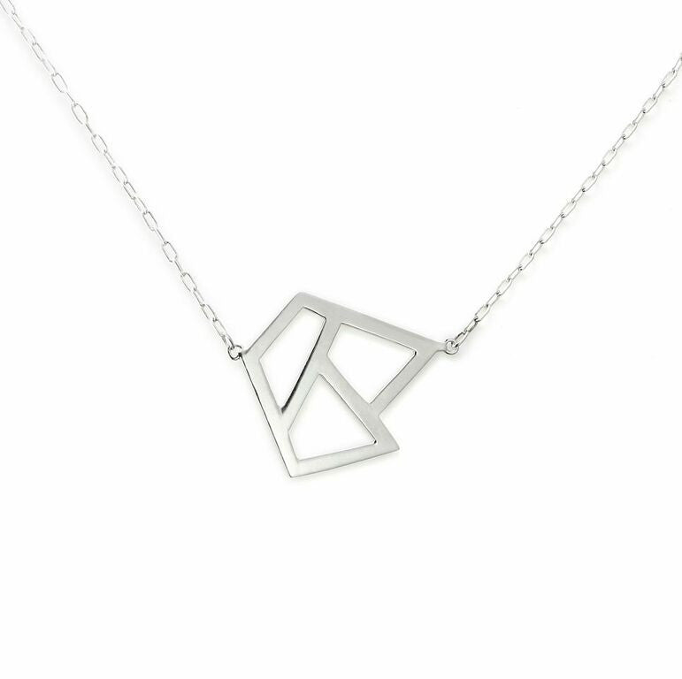 Lattice Triple Necklace - rhodium