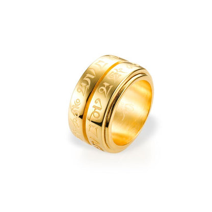 Mantra Double Spinning Ring - gold