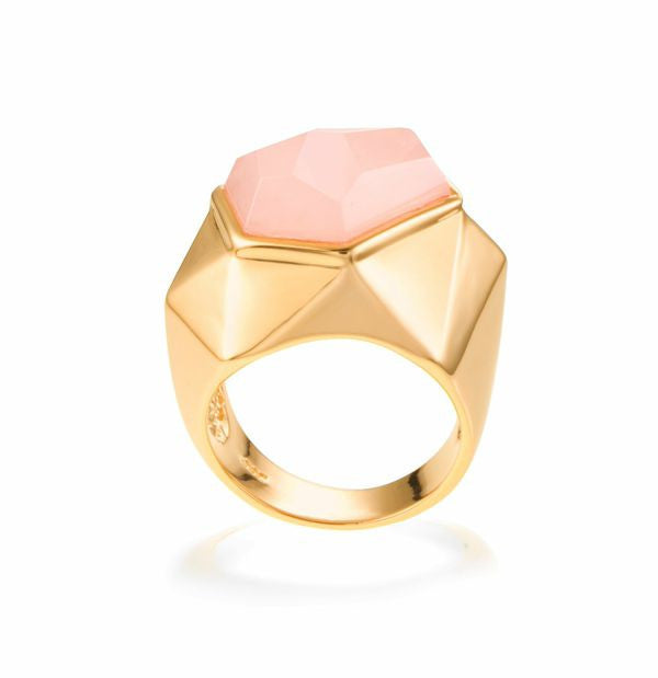 Lattice Cocktail Ring - rose quartz