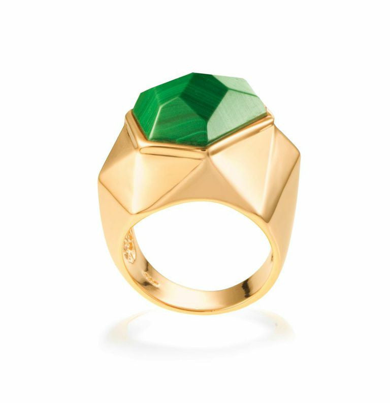 Lattice Cocktail Ring - malachite