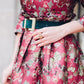 Blogger Veronica of Bittersweet Colours Ring wearing floral dress with Ring - Lattice Square Cocktail Ring