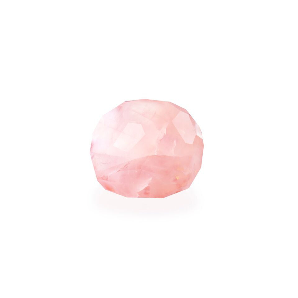Lattice Round Cocktail Ring with rose quartz