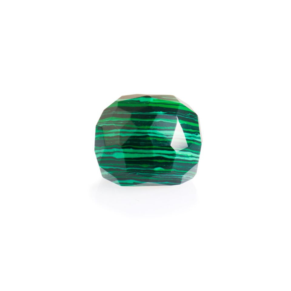 Lattice Round Cocktail Ring with malachite 