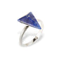 Mantra Triangle Ring with Swarovski Crystal and Blue Quartz